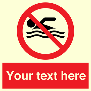 Custom No swimming prohibition Sign